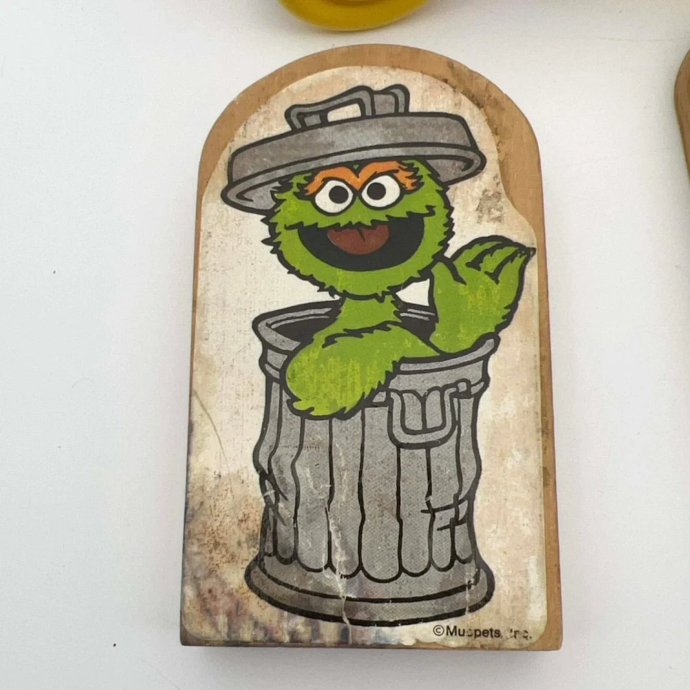 Vintage Sesame Street Wooden Train Set‎ Big Bird Ernie Cookie Monster Bert